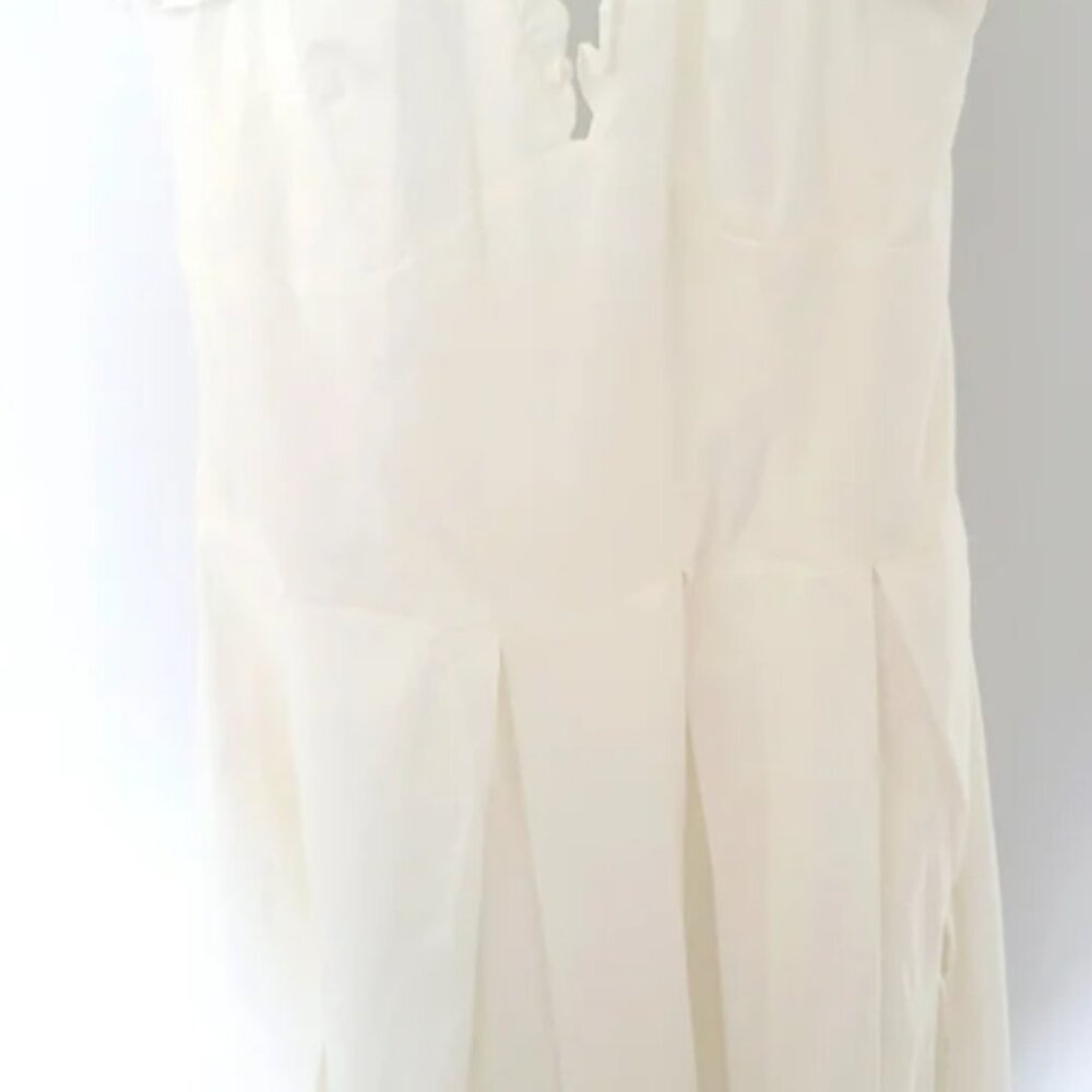 Reformation Beaux White Halter Backless Organic Cotton Summer Dress Size 8 - Picture 6 of 9